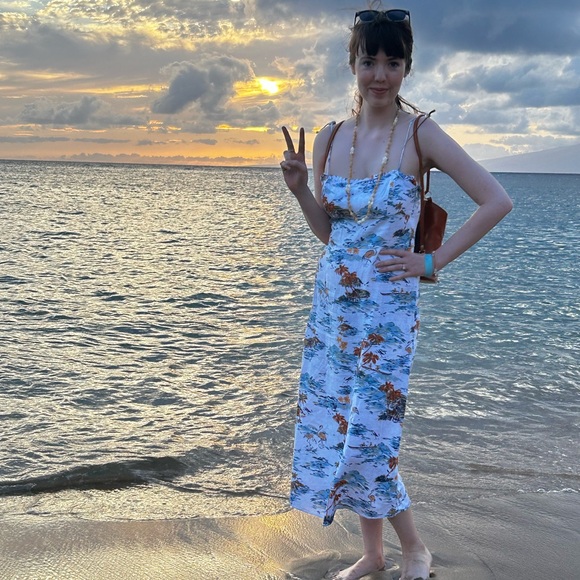 Free People Blue and Orange Scenic Maxi Dress - Picture 4 of 4